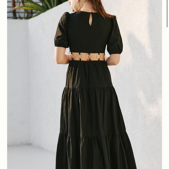 Anthropologie Charlie Holiday Black Andrea Maxi Dress Medium - Picture 4 of 12